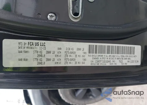 2016 Ram 1500 Express z USA, uszkodzony, nr VIN 1C6RR7FT1GS192445